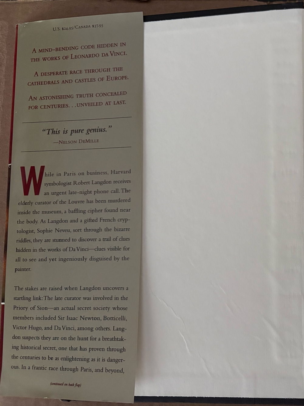 The Da Vinci Code by Dan Brown - Red & Gold Hardcover Great Condition 2003 - Picture 7 of 7